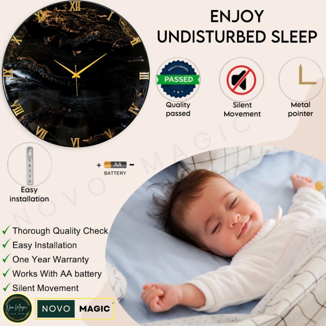 Black Desert Medium size Silent Clock 17.5 Inches