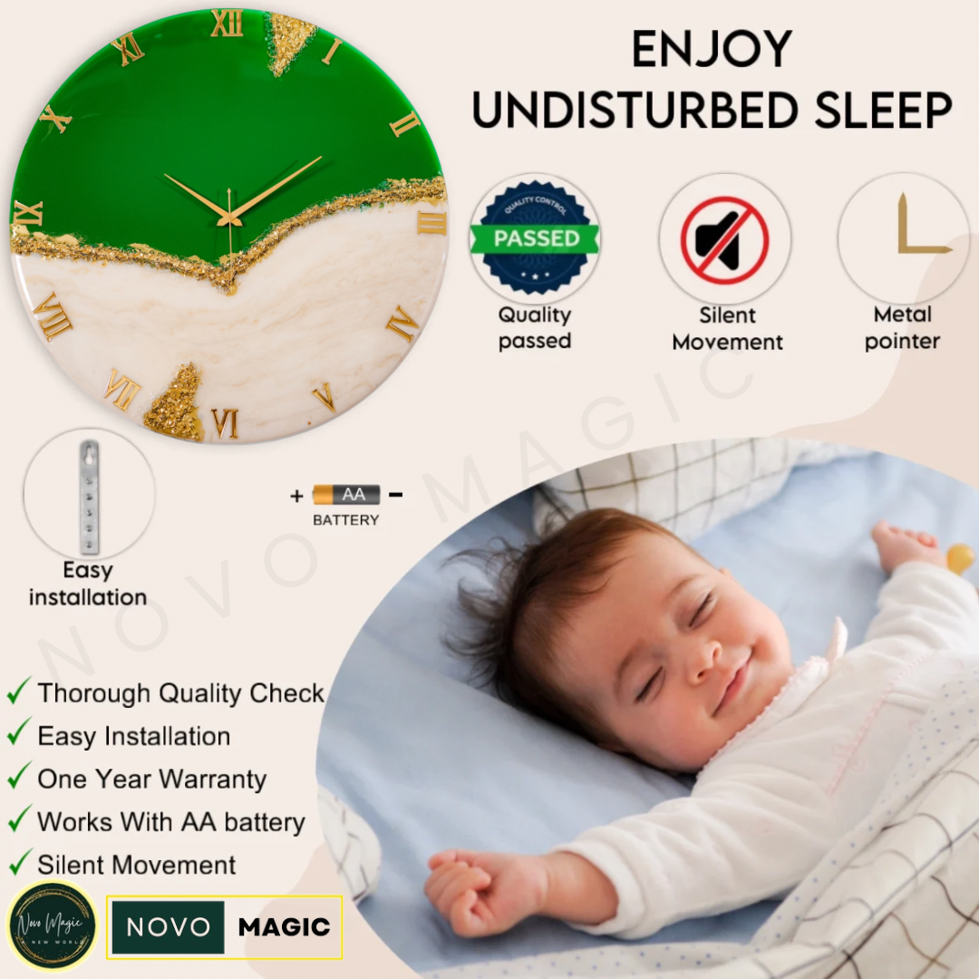 Green Peak Large Silent Clock