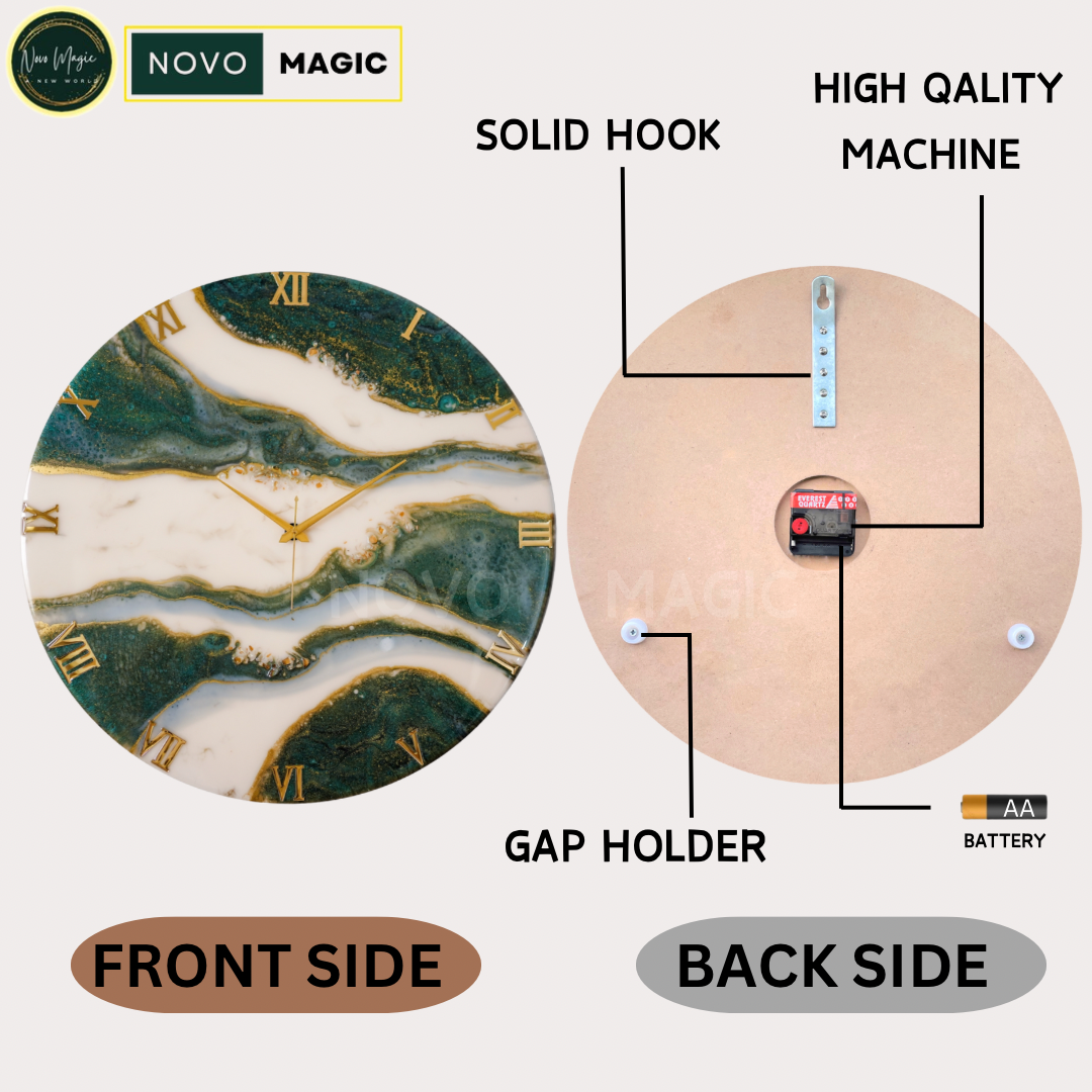 Olive Large Silent Clock