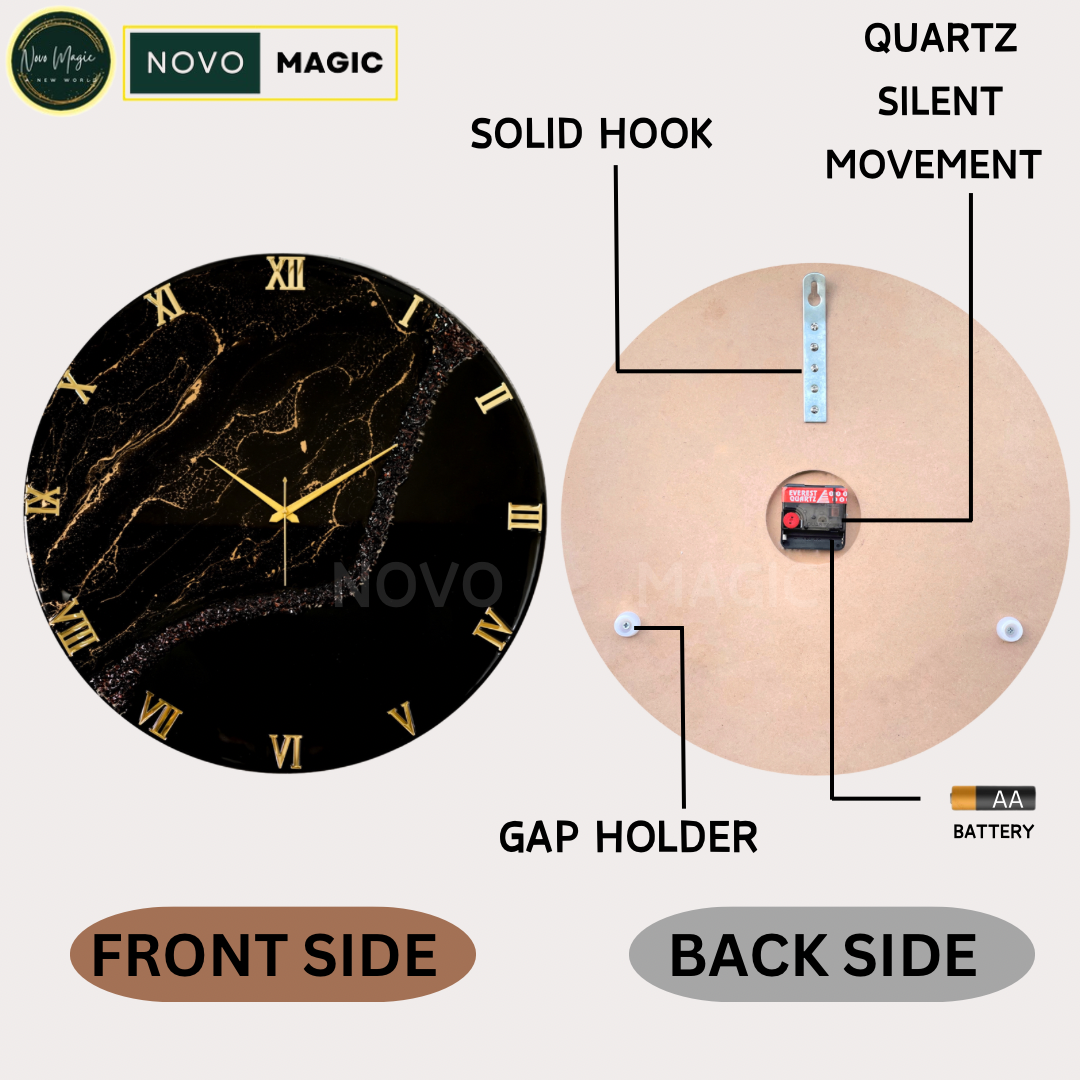 Black Stunner Large Silent Clock