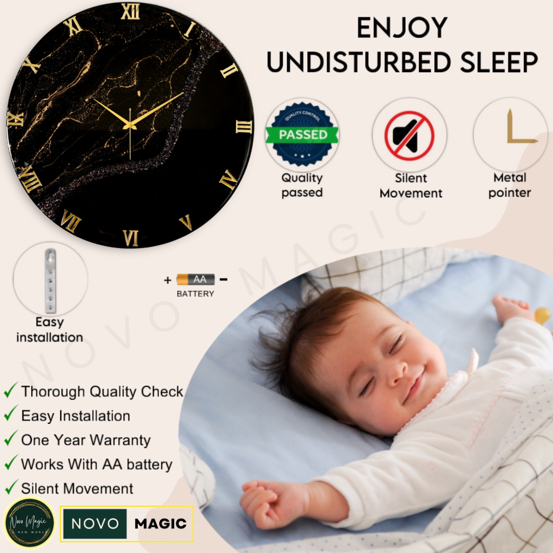 Black Stunner Large Silent Clock