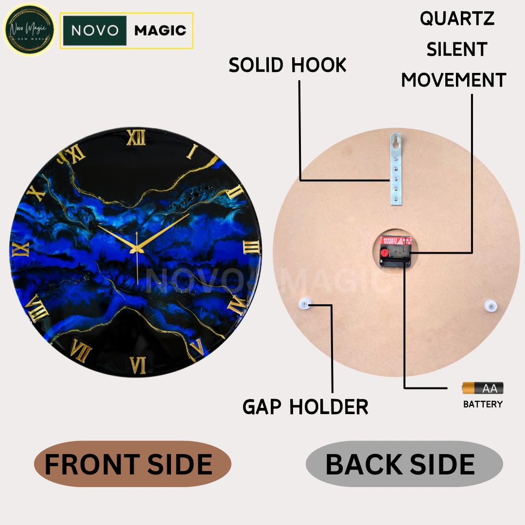 Deep Ocean Large Silent Clock