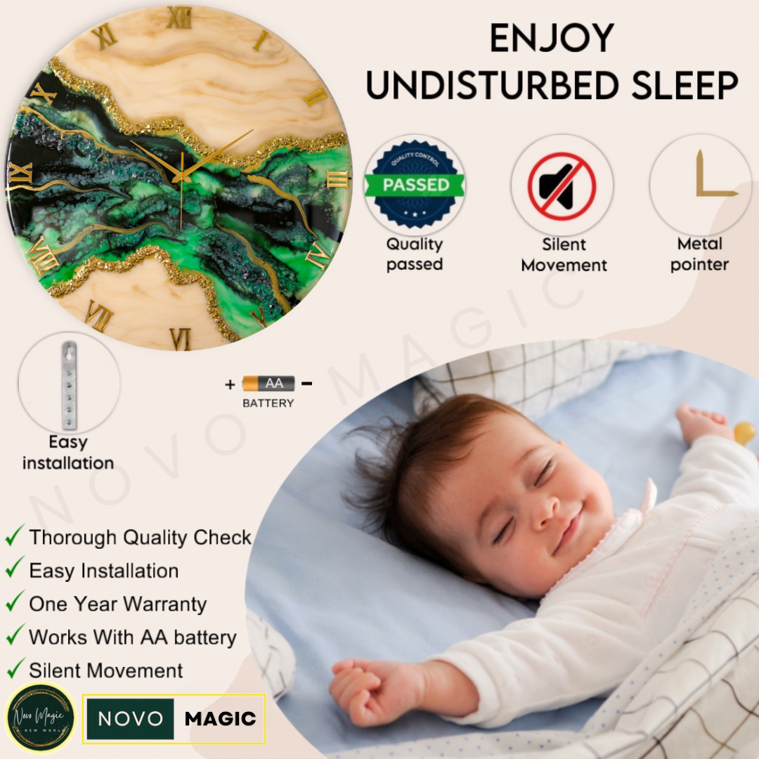 Green Pond Large Silent Clock