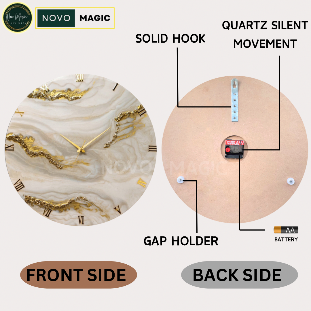 Creamy Desert Silent Resin Wall Clock