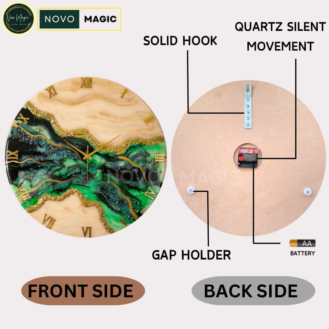 Green Pond Large Silent Clock