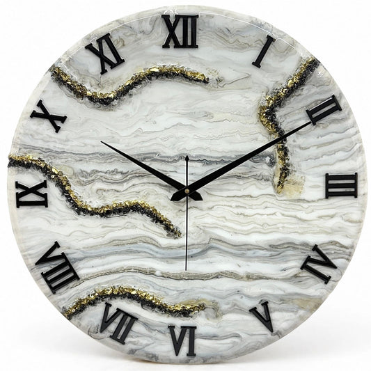 Black & White Desert Medium Size Silent Clock 17.5 Inches.