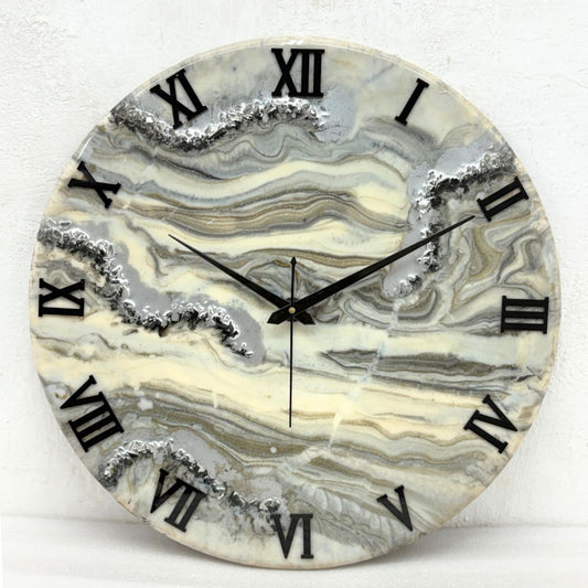 Black White Desert silent clock 17.5 inches (CS)