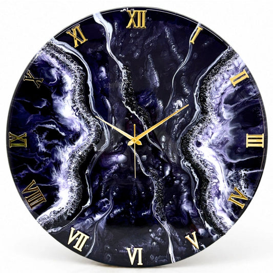 Deep Purple Crystal Clock