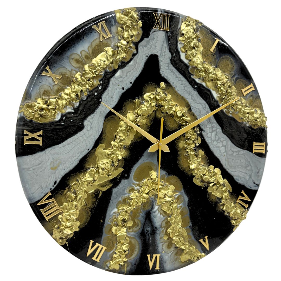 Black Geode clock 17.5 inches (CS)