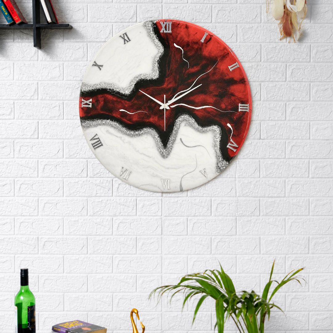 Crimson rift silent clock 17.5 inches