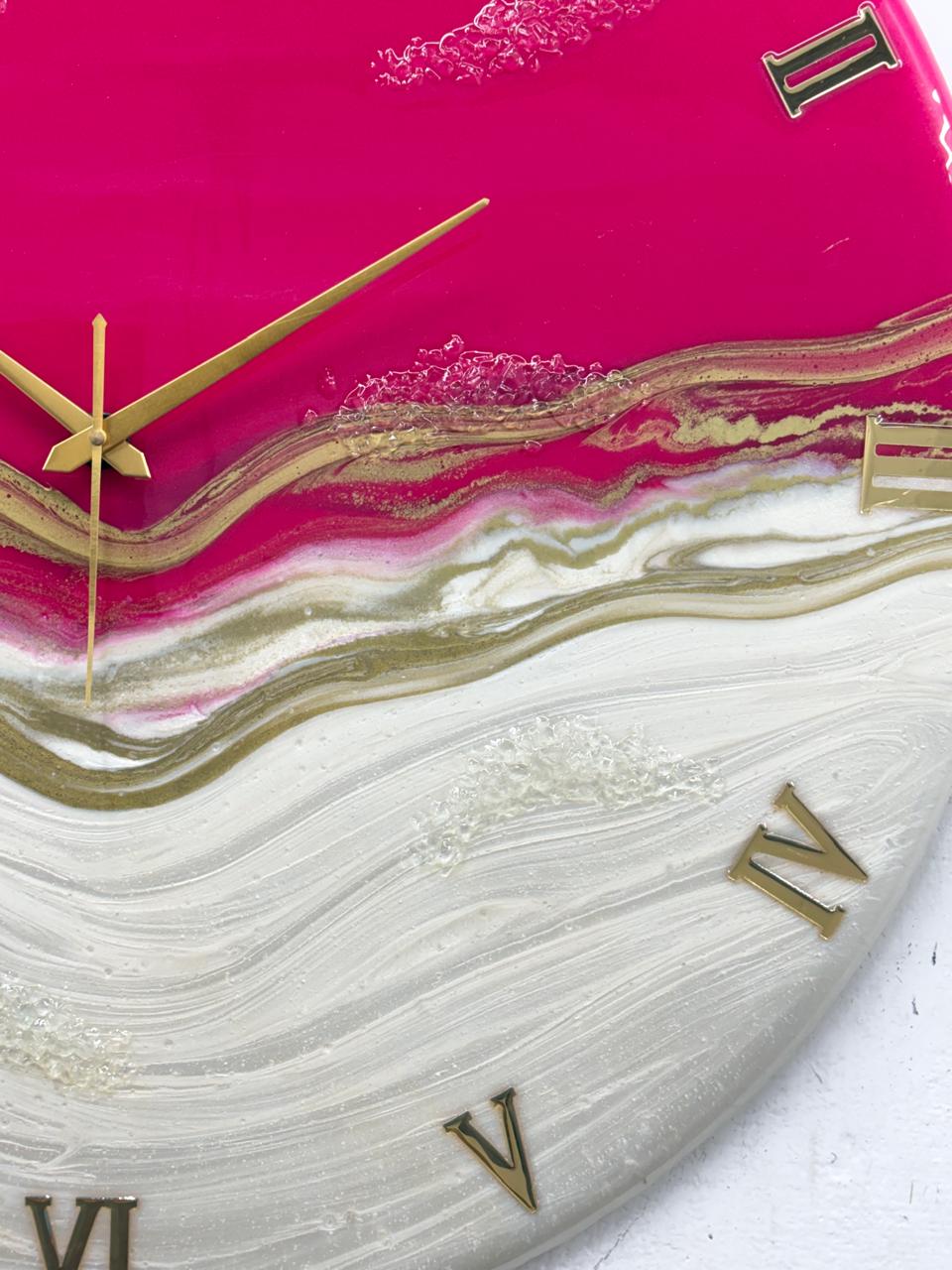 Pretty Pink Large Silent Clock