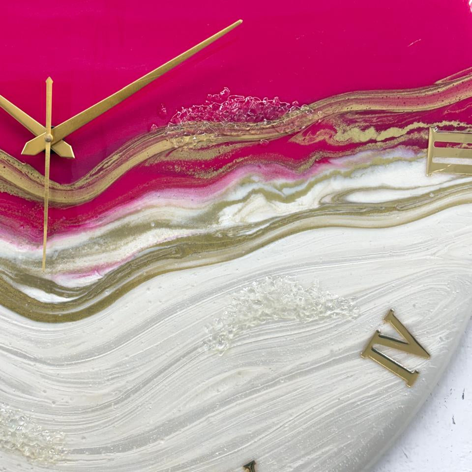 Pretty Pink Medium Size Silent Clock 17.5 inches
