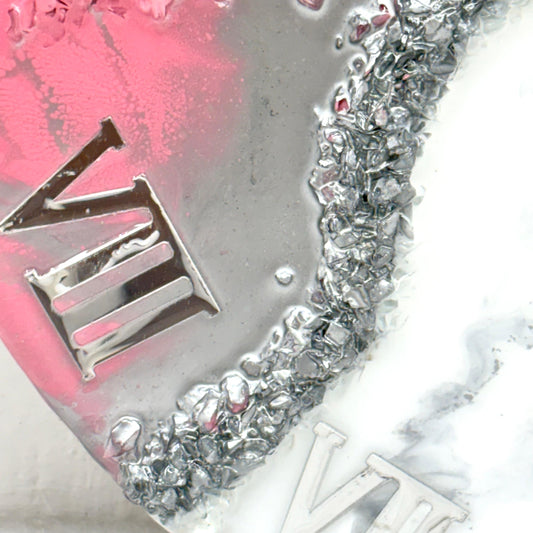 Pink Stone clock 17.5 inches (CS)