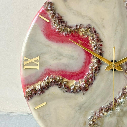 Cherry Geode Silent Clock 17.5 inches (CS)