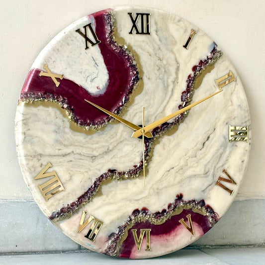 Cherry Geode Silent Clock 17.5 inches (CS)