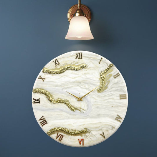 Creamy Desert Silent Resin Wall Clock