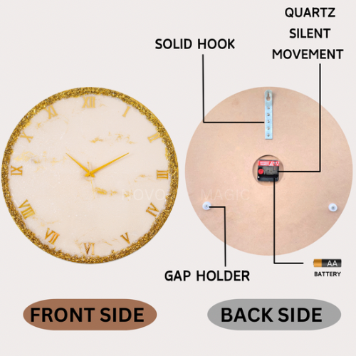 Golden Ring Large Silent Clock