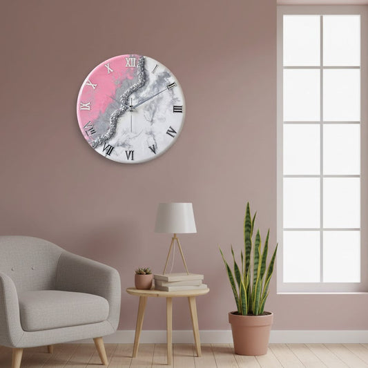 Silver Stream Silent Clock 17.5 inches