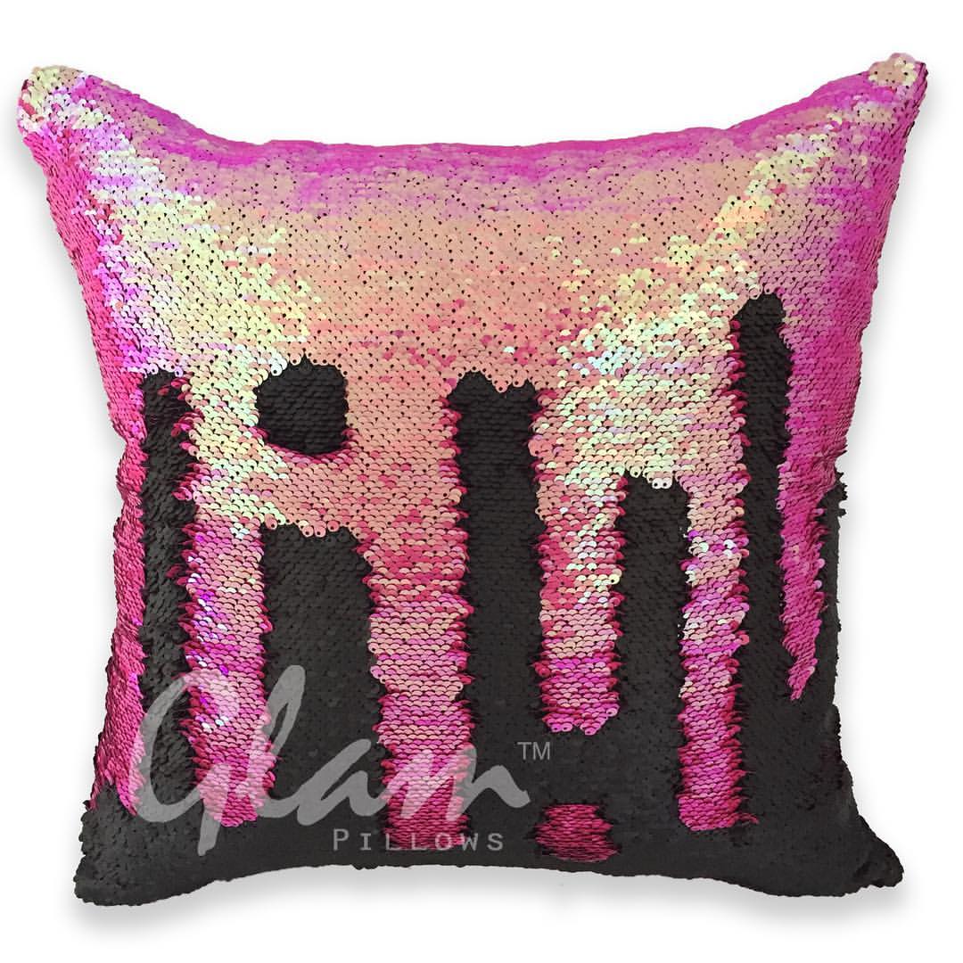 Mermaid Pillow Cover 16 X 16 Inches, Pillow Not Included (Pink/Black)