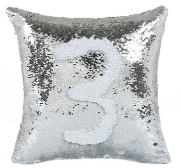 Mermaid Pillow Cover 16 X 16 Inches, Pillow Not Included (Silver/White)