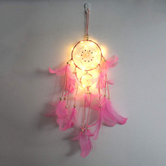 Dream Catcher With LED Light (Pastel Pink)