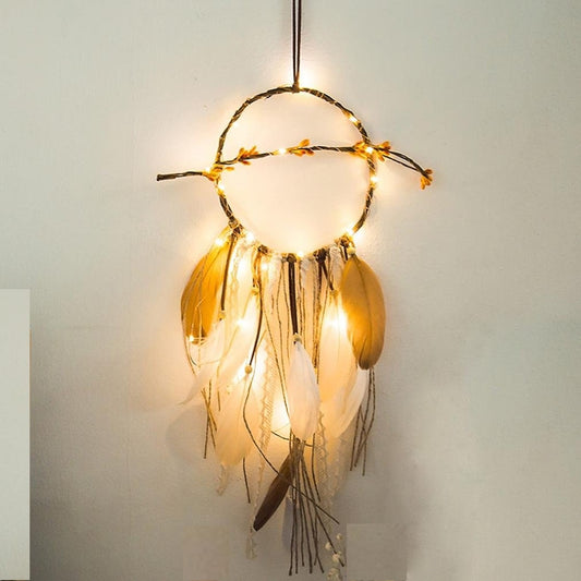 Dream Catcher With LED Light (Brown)