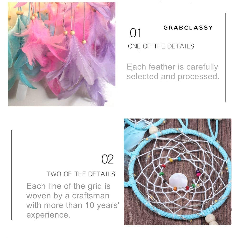 Dream Catcher With LED Light (Pastel Pink)