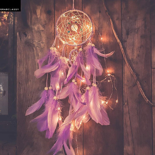 Dream Catcher With LED Light (Pastel Purple)