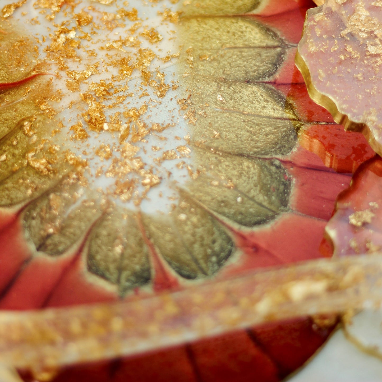 Glazing Copper - & Handmade Tray With 6 Coasters