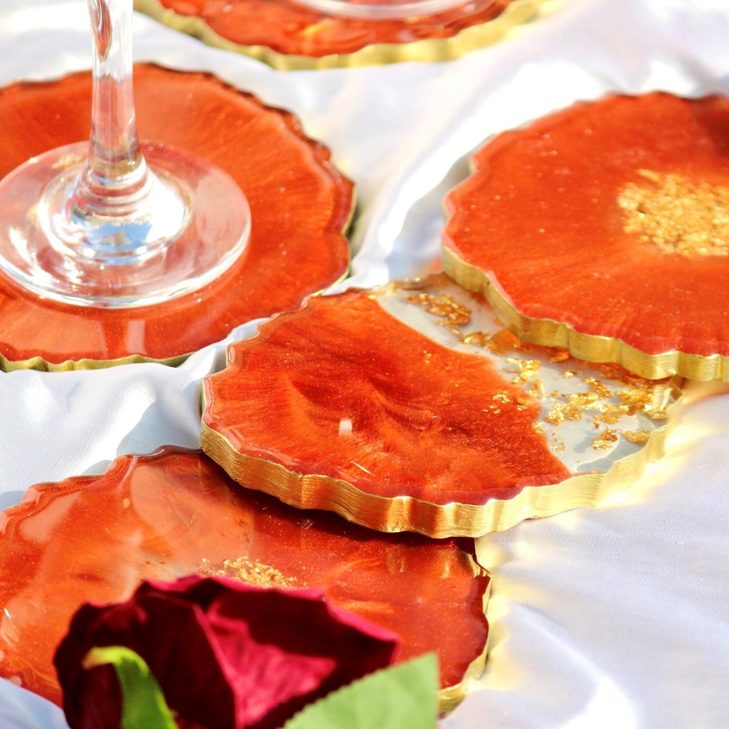 Copper - Handmade Resin Coasters Set Of 6