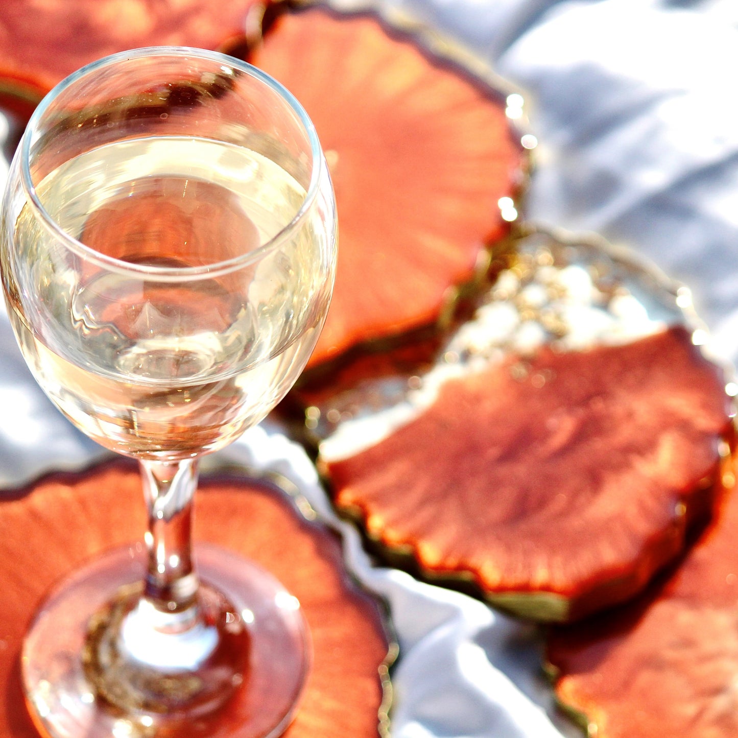 Copper - Handmade Resin Coasters Set Of 6