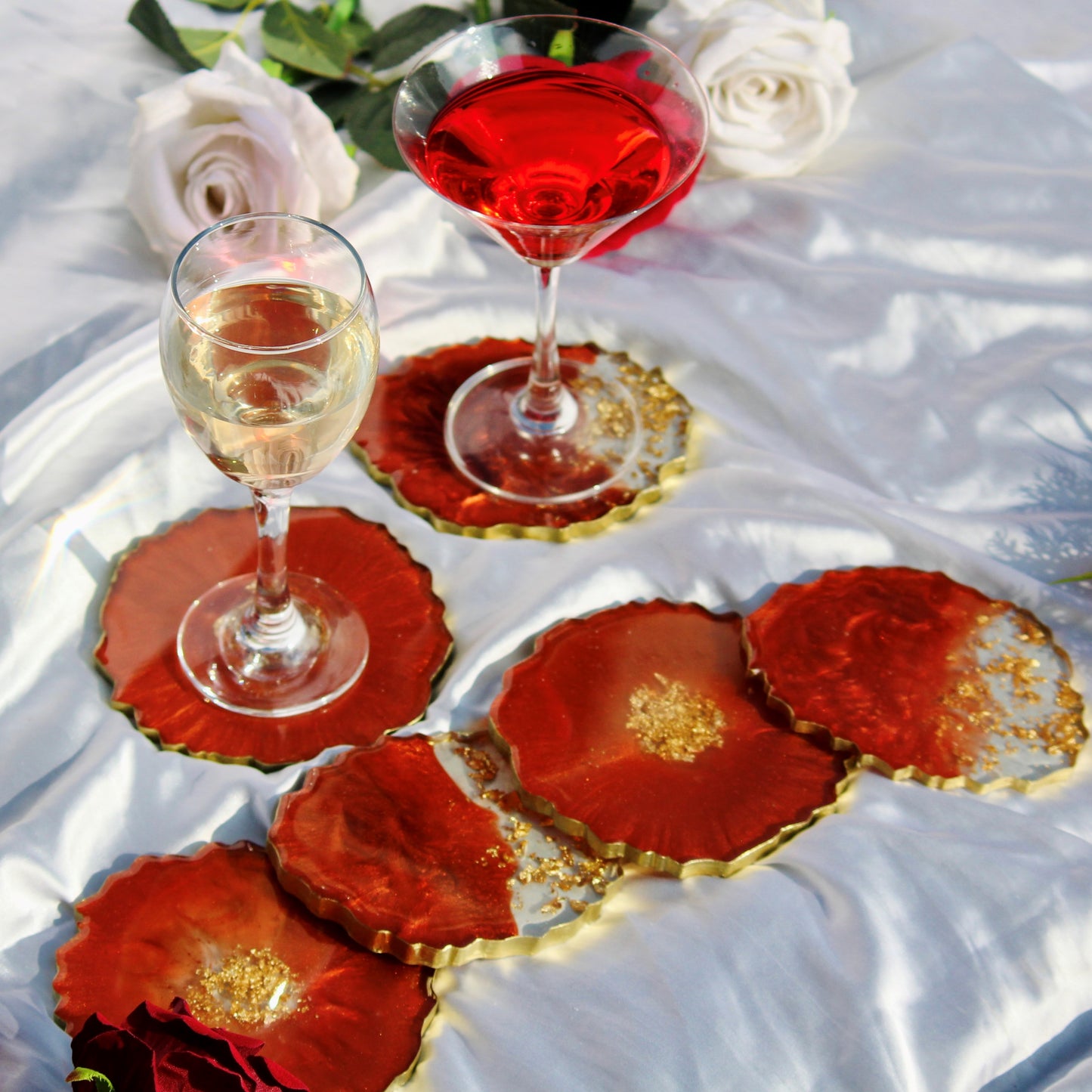 Copper - Handmade Resin Coasters Set Of 6