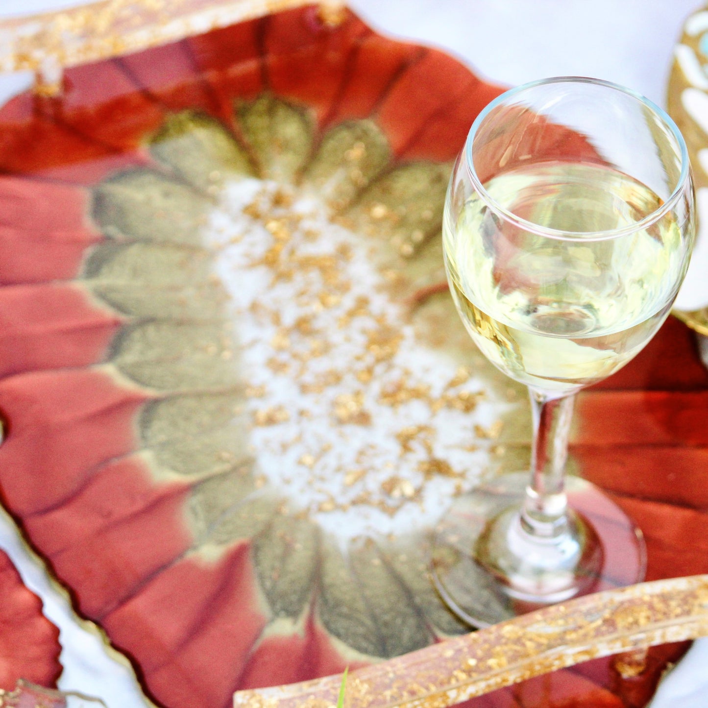 Glazing Copper - & Handmade Tray With 6 Coasters