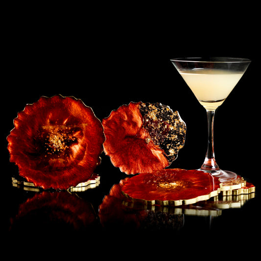 Copper - Handmade Resin Coasters Set Of 6