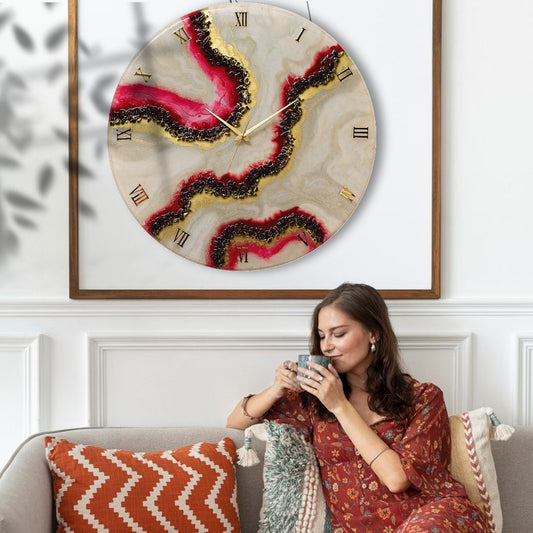 Cherry Slush Silent Resin Wall Clock