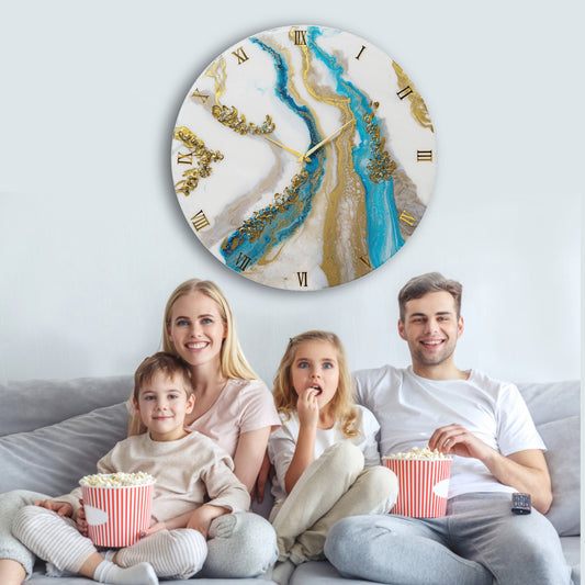 Calm Rivers Silent Resin Wall Clock