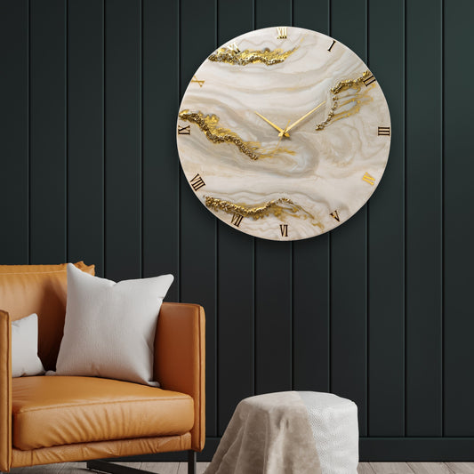 Creamy Desert Silent Resin Wall Clock