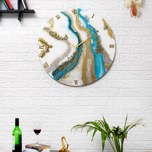 Calm Rivers Silent Resin Wall Clock