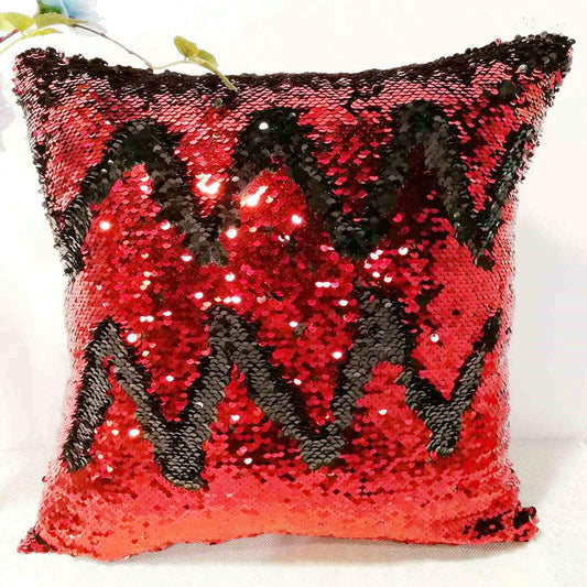 Mermaid Pillow Cover 16 X 16 Inches, Pillow Not Included (Red/Black)