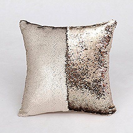 Mermaid Pillow Cover 16 X 16 Inches, Pillow Not Included (Champagne Ivory)