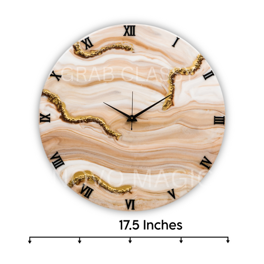 Sandy Resin Clock 17.5 Inches