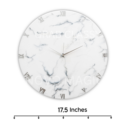 Silver Dust Handmade Resin Clock 17.5 Inches