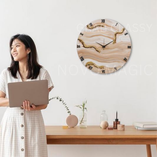 Sandy Resin Clock 17.5 Inches