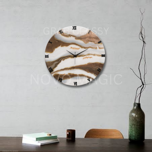 Choco Falls Handmade Resin Clock 17.5 Inches