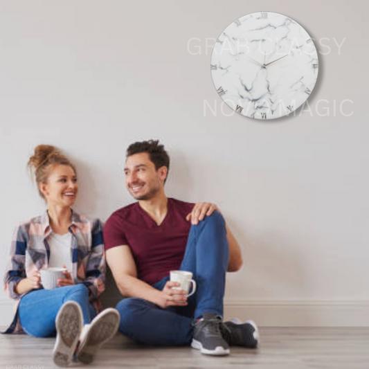 Silver Dust Handmade Resin Clock 17.5 Inches
