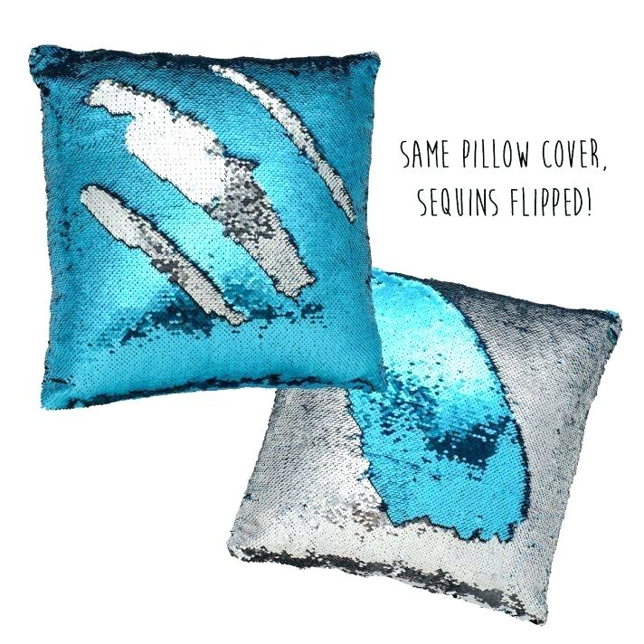 Mermaid Pillow Cover 16 X 16 Inches, Pillow Not Included (Turquoise/Silver)