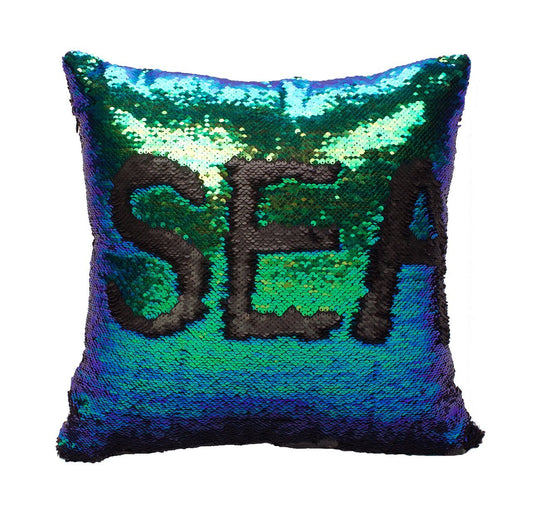 Mermaid Pillow Cover 16 X 16 Inches, Pillow Not Included (Mermaid Tail Black)