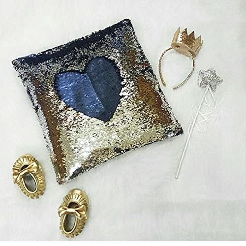 Mermaid Pillow Cover 16 X 16 Inches, Pillow Not Included (Navy/Silver)