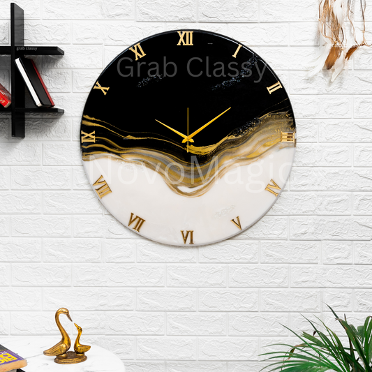 Ticking Thunder Silent Clock BLACK WHITE