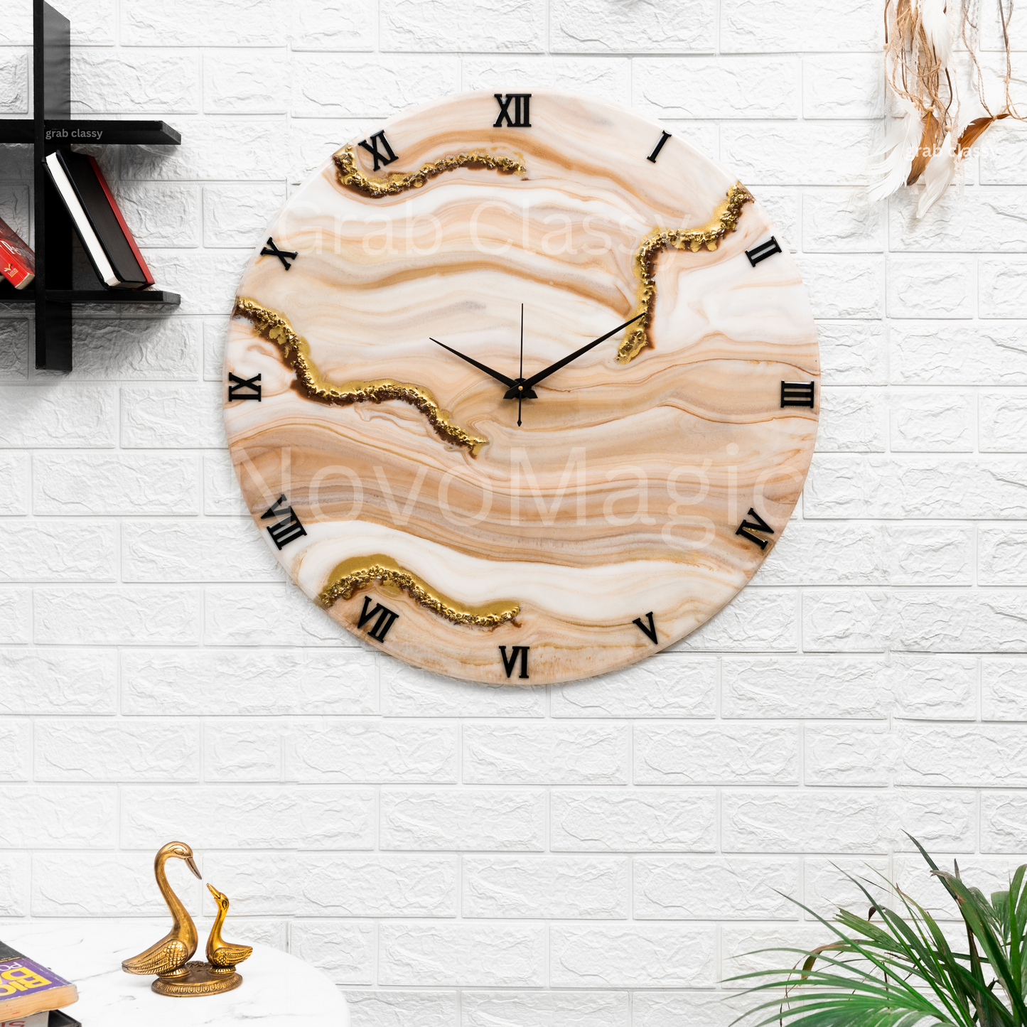 Sandy Silent Resin Clock